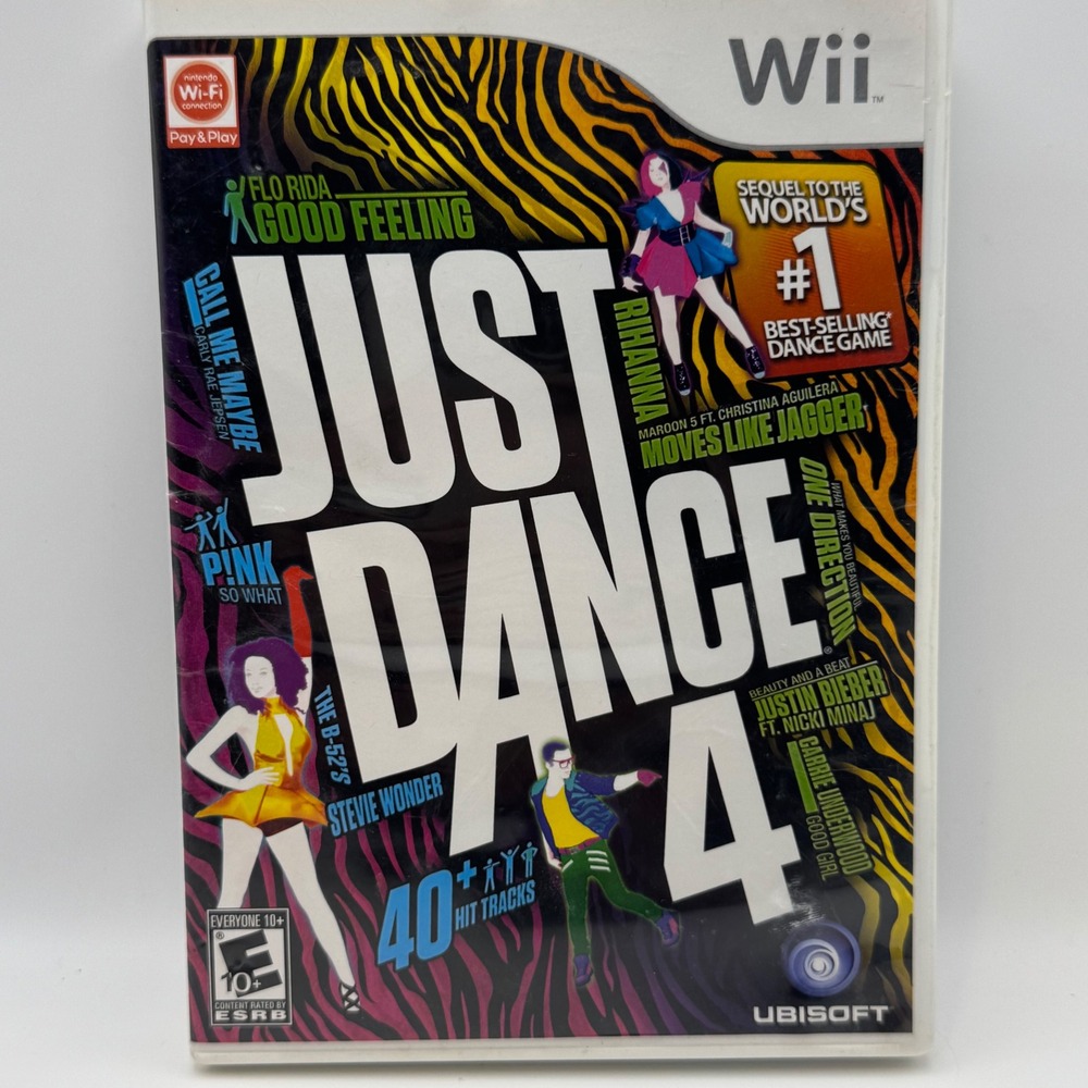 Just Dance 4 Nintendo Wii Ubisoft 2012 Music Video Game NTSC 40+ Tracks